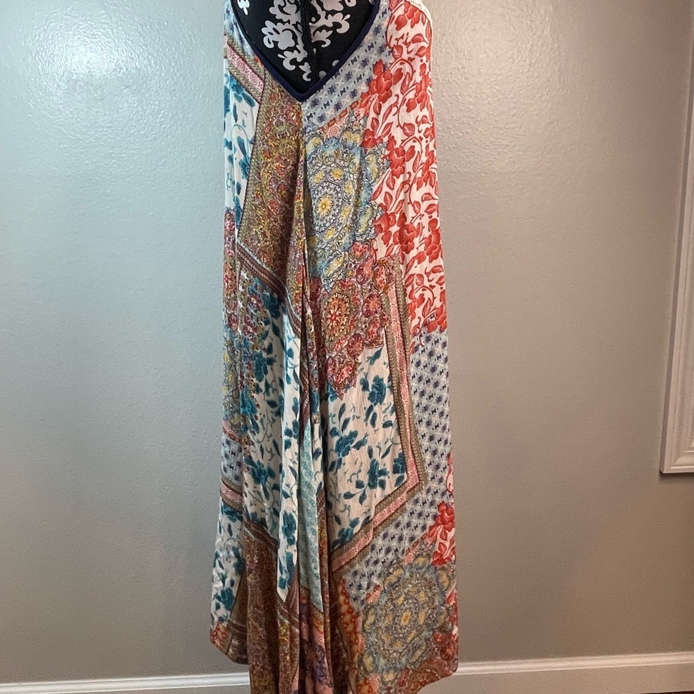 🔺SOLD🔺Kori America Boho Patchwork Maxi Dress Multicolor Floral Sleeveless - Picture 5 of 9